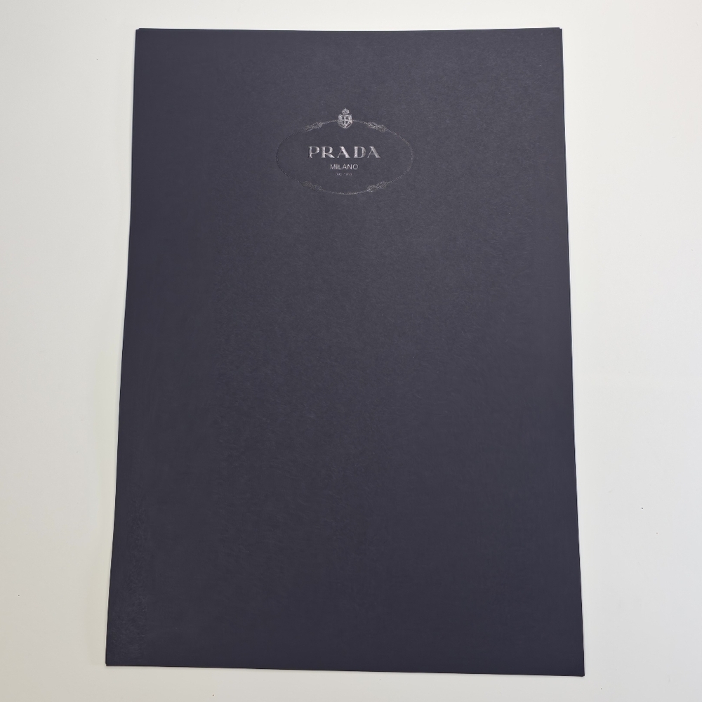 Set of 10 Authentic PRADA Box Liner Cover Paper Sheets 9.5x13.5 Black Logo